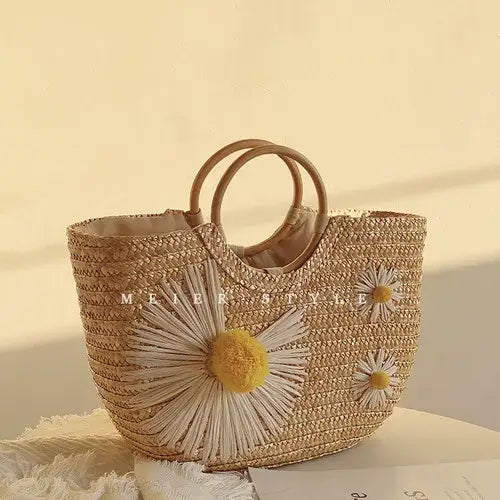 panier en paille naturelle élégant