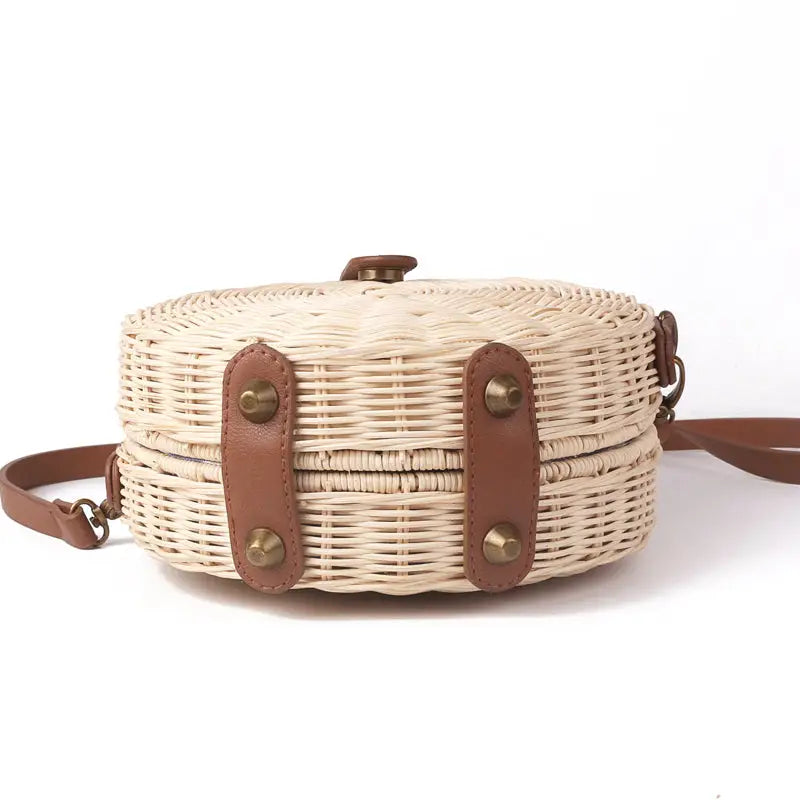 Sac Rond Osier et Cuir
