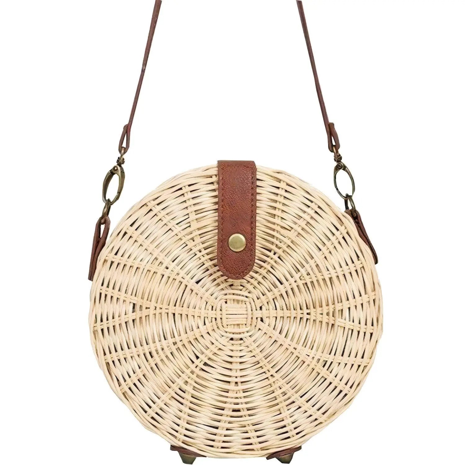 Sac Rond Osier et Cuir