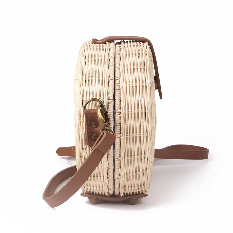 Sac Rond Osier et Cuir