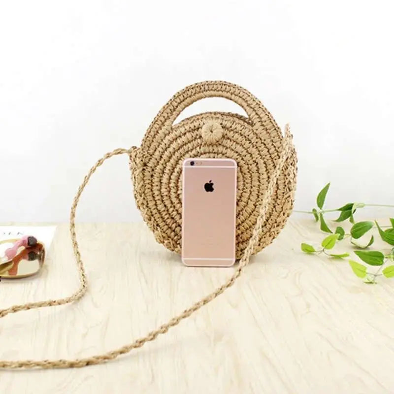 Sac Rond Paille Besace