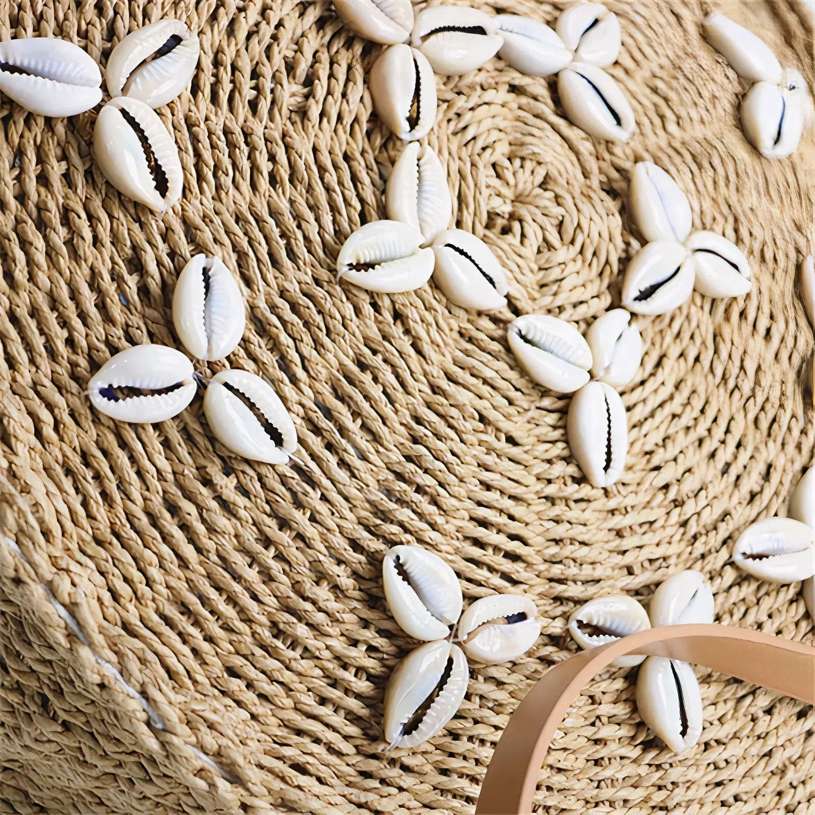 Sac Rond Paille Coquillage