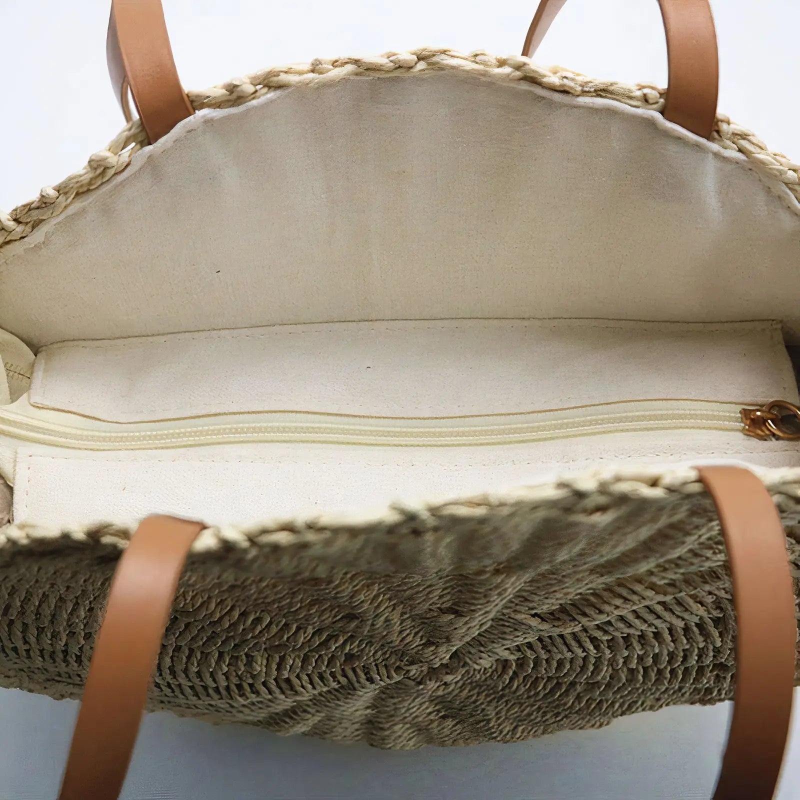 Sac Rond Paille Coquillage