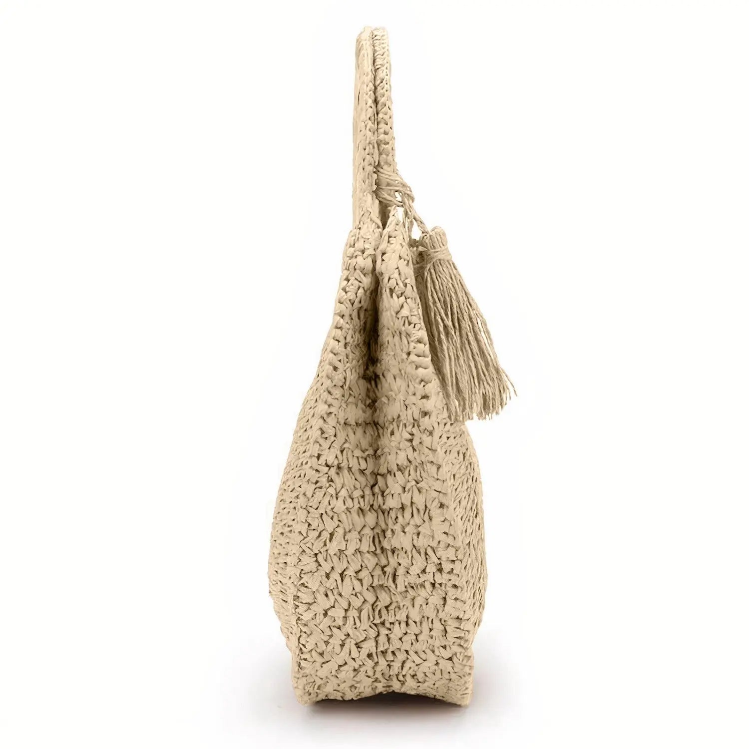 Sac Rond Paille de Plage à Pompon