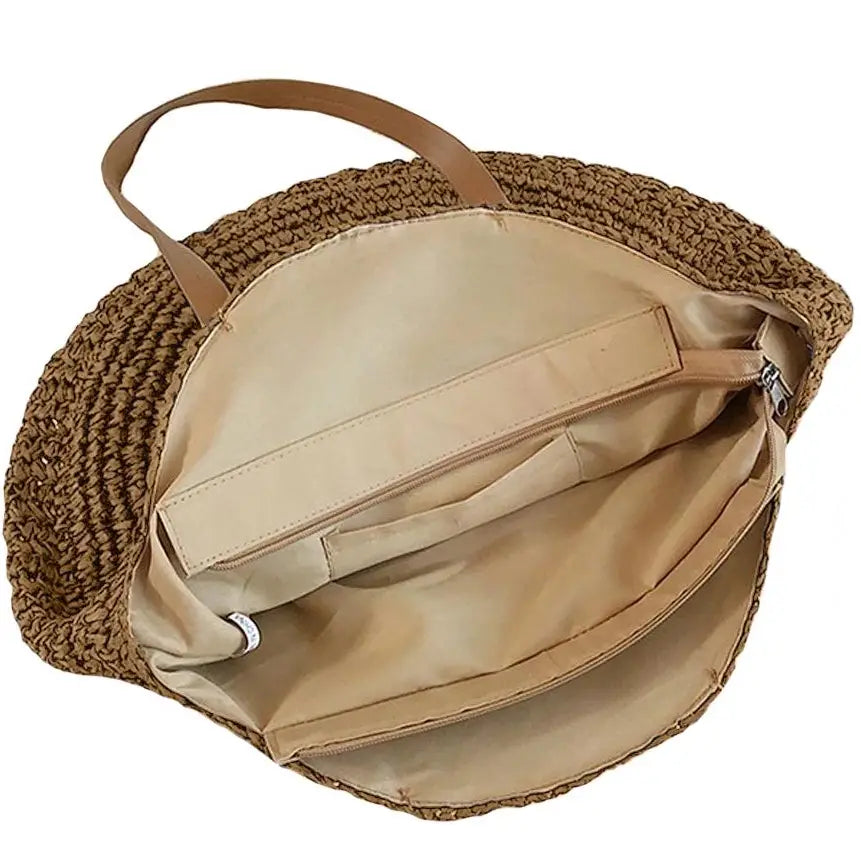Sac Rond Paille Dégradé de Couleurs