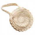 Sac Rond Paille Dentelle