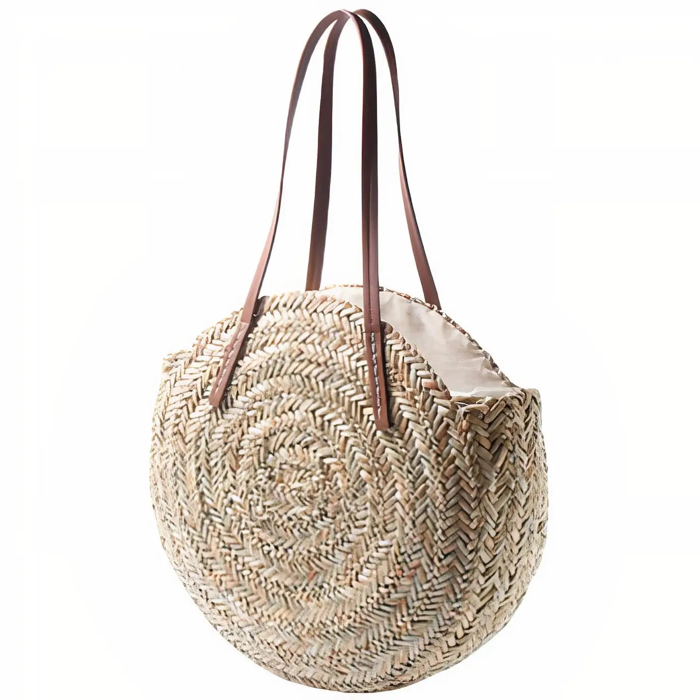 Sac Rond Paille Femme