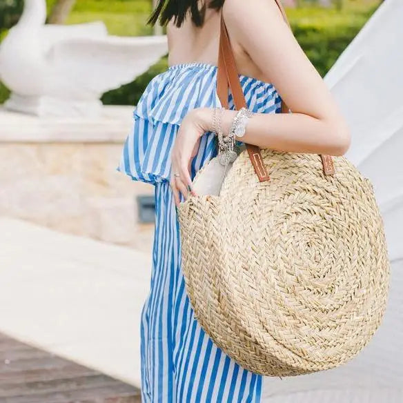 Sac Rond Paille Femme