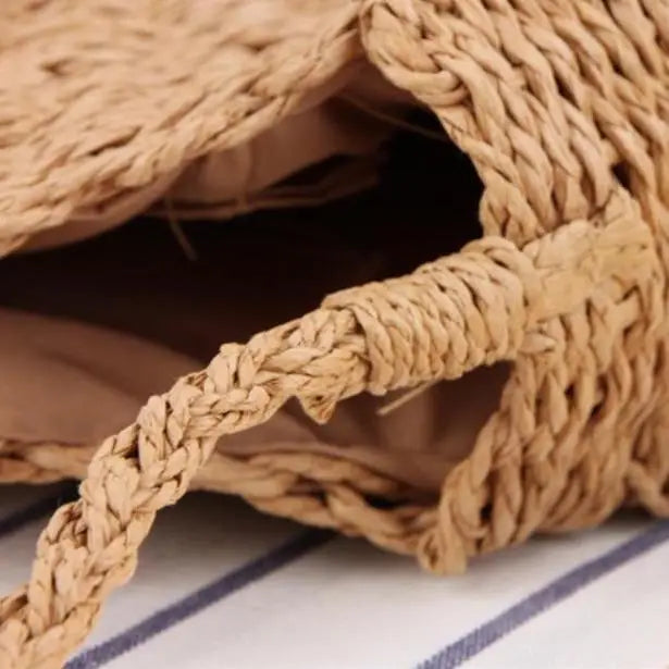 Sac Rond Paille Forme Ronde