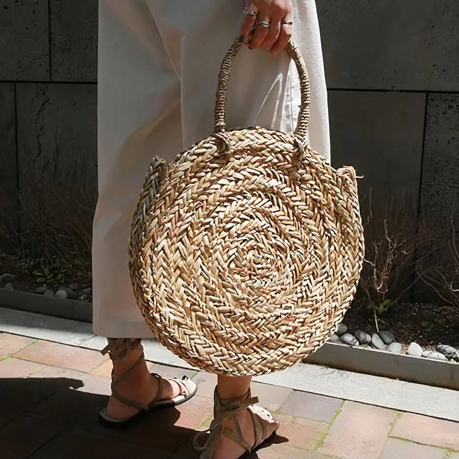 Sac Rond Paille Grand Format