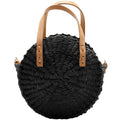 Sac Rond Paille Petit & Noir