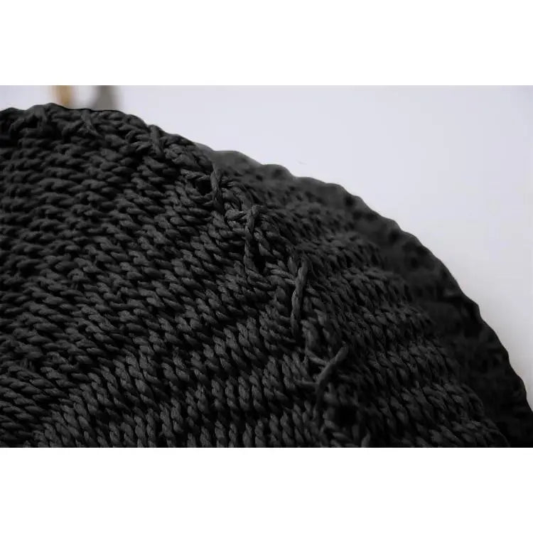 Sac Rond Paille Petit & Noir