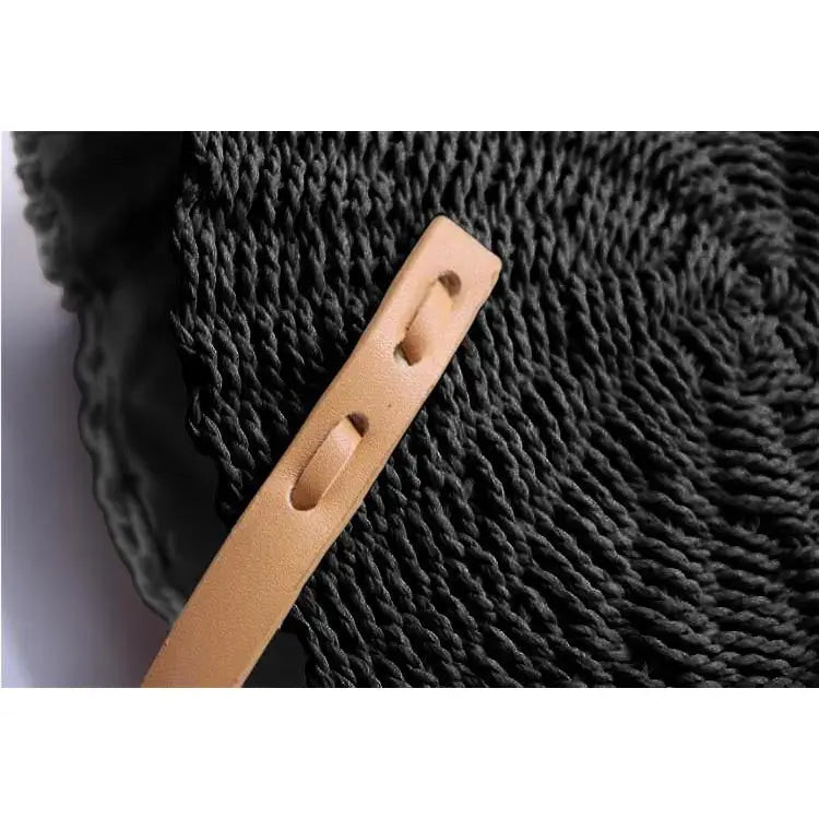 Sac Rond Paille Petit & Noir
