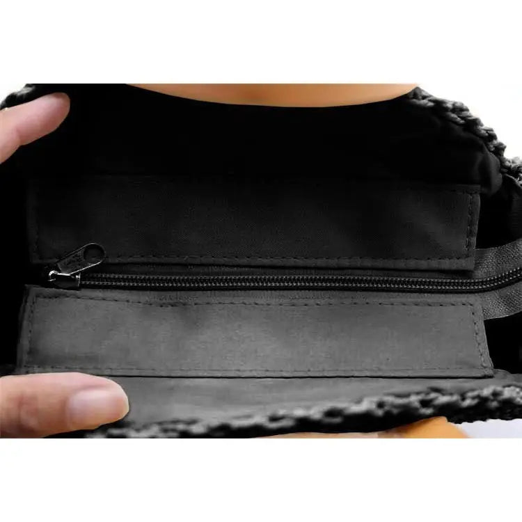 Sac Rond Paille Petit & Noir