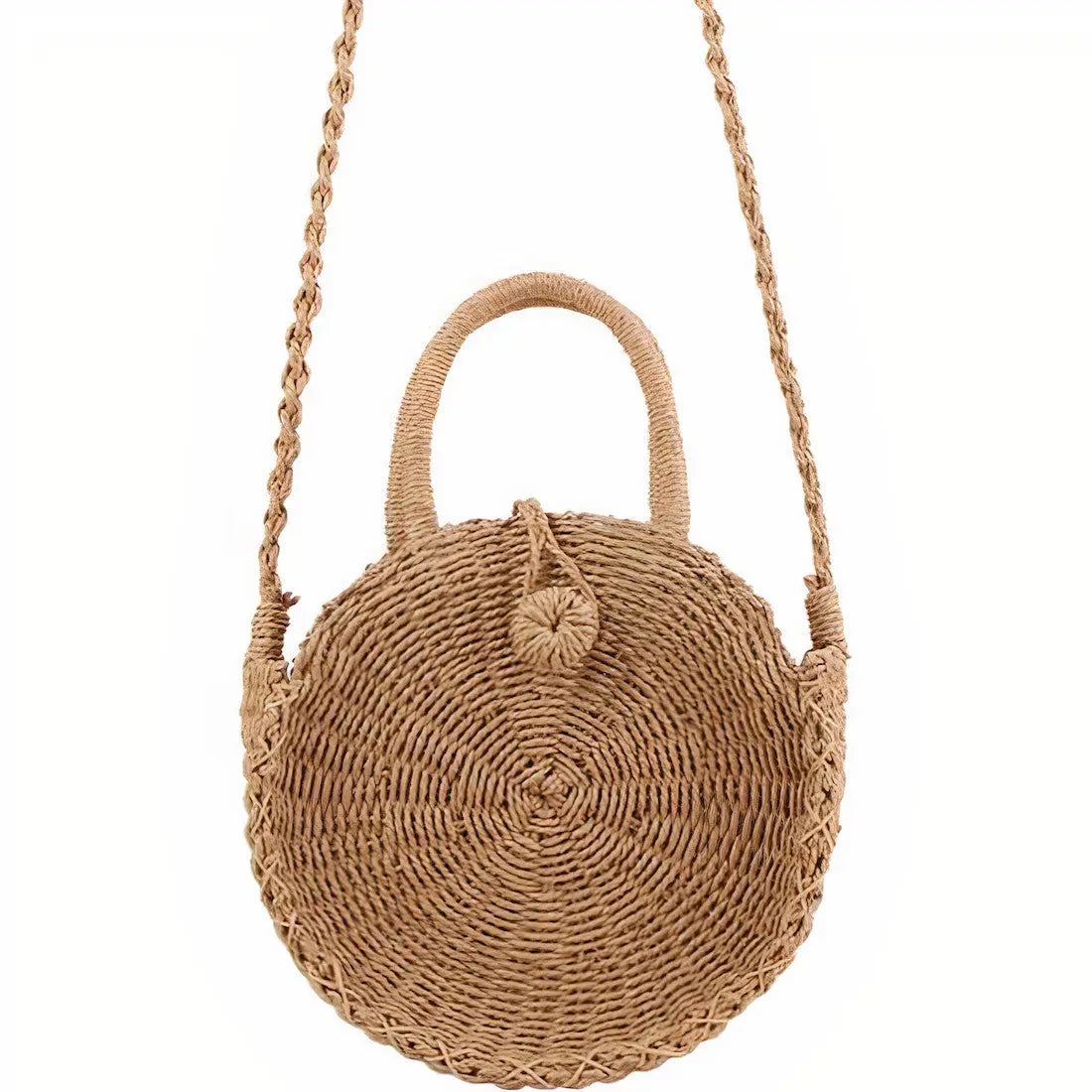 Sac Rond Paille Rigide