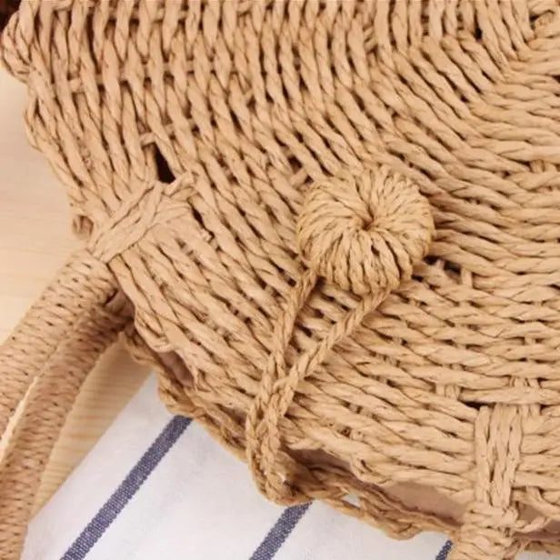 Sac Rond Paille Rigide