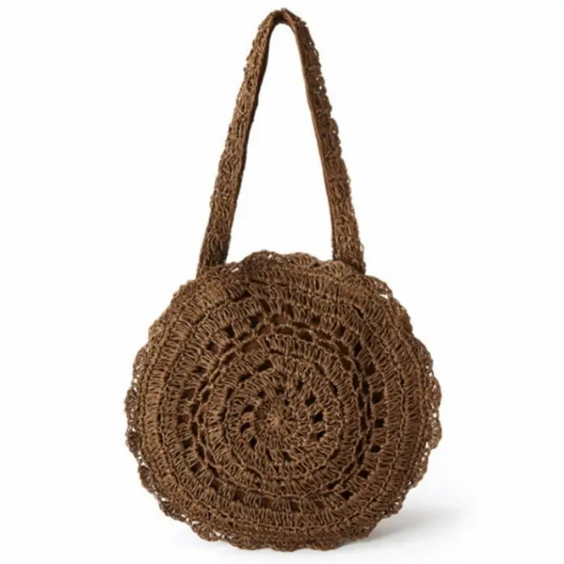 Sac Rond Paille Tissé