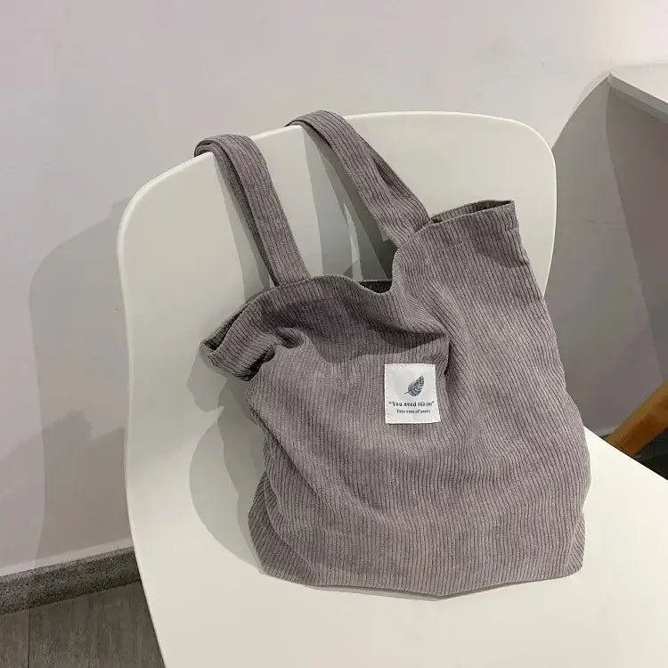 tote bag velours cotele tendance